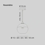 Suspension boule en verre dégradé moderne LED pour salle à manger