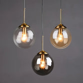 Suspension boule en verre vintage à hauteur réglable pour salle à manger