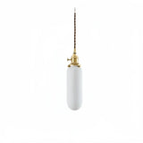 Suspension céramique blanc cannelé vintage réglable en hauteur pour salle à manger