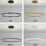 Suspension circulaire moderne LED dimmable en aluminium pour salle à manger