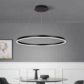 Suspension circulaire moderne LED dimmable en aluminium pour salle à manger