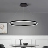 Suspension circulaire moderne LED dimmable en aluminium pour salle à manger