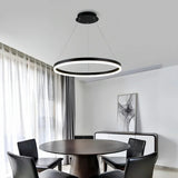 Suspension circulaire moderne LED dimmable en aluminium pour salle à manger