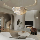 Suspension fleurie LED en inox design moderne pour salon
