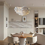 Suspension fleurie LED en inox design moderne pour salon