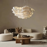 Suspension fleurie LED en inox design moderne pour salon