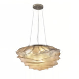 Suspension fleurie LED en inox design moderne pour salon
