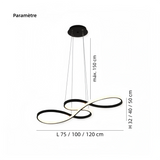 Suspension design moderne note musicale dimmable pour salle à manger