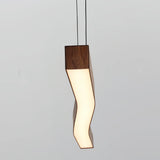 Suspension effet bois scandinave linéaire LED dimmable pour salle à manger
