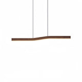 Suspension effet bois scandinave linéaire LED dimmable pour salle à manger