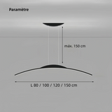 Suspension en arc minimaliste LED dimmable pour la salle à manger