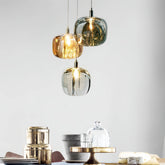 Suspension en cristal design moderne à hauteur réglable pour salle à manger