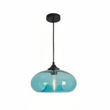 Suspension en verre coloré ovale moderne réglable en hauteur salle à manger