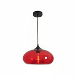 Suspension en verre coloré ovale moderne réglable en hauteur salle à manger