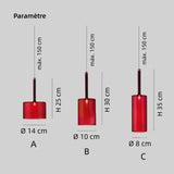 Suspension en verre cylindrique moderne LED hauteur réglable pour salle à manger