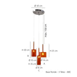 Suspension en verre cylindrique moderne LED hauteur réglable pour salle à manger