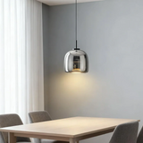 Suspension en verre moderne LED à hauteur réglable pour salle à manger