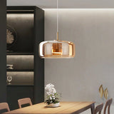 Suspension en verre moderne LED à hauteur réglable pour salle à manger