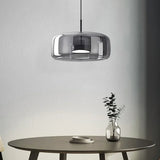 Suspension en verre moderne LED à hauteur réglable pour salle à manger