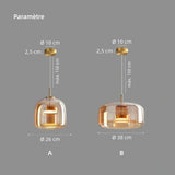 Suspension en verre moderne LED à hauteur réglable pour salle à manger