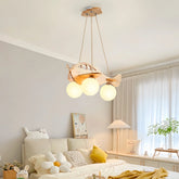 Suspension enfant avion en bois à hauteur réglable LED