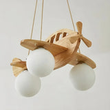 Suspension enfant avion en bois à hauteur réglable LED