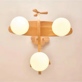 Suspension enfant avion en bois à hauteur réglable LED