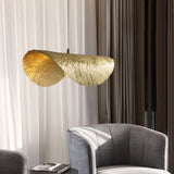 Suspension feuille en laiton design moderne à hauteur réglable pour salle à manger