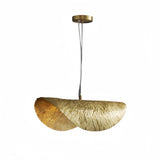Suspension feuille en laiton design moderne à hauteur réglable pour salle à manger