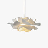 Suspension fleur blanche moderne LED dimmable pour salle à manger