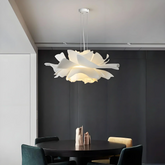 Suspension fleur blanche moderne LED dimmable pour salle à manger