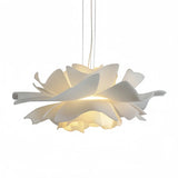Suspension fleur blanche moderne LED dimmable pour salon