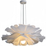 Suspension fleur blanche moderne LED dimmable pour salon