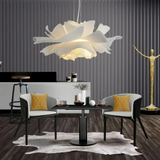 Suspension fleur blanche moderne LED dimmable pour salon