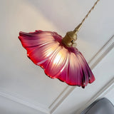 Suspension fleur en verre violet vintage hauteur réglable pour salle à manger