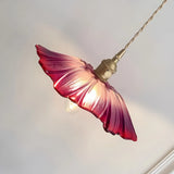 Suspension fleur en verre violet vintage hauteur réglable pour salle à manger