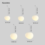 Suspension galet blanc moderne à LED dimmable pour salle à manger
