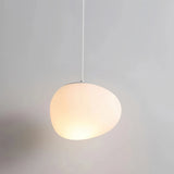 Suspension galet blanc moderne à LED dimmable pour salle à manger