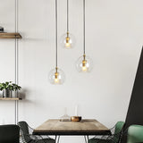 Suspension globe en verre moderne réglable en hauteur pour salle à manger