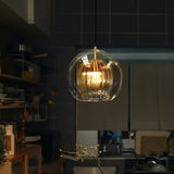 Suspension globe en verre moderne réglable en hauteur pour salle à manger