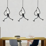 Suspension humanoïde moderne LED à hauteur réglable pour salle à manger