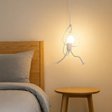 Suspension humanoïde moderne LED à hauteur réglable pour salle à manger