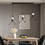 Suspension humanoïde moderne LED à hauteur réglable pour salle à manger