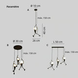 Suspension humanoïde moderne LED à hauteur réglable pour salle à manger