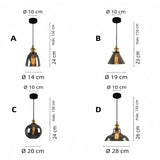 Suspension industrielle vintage en verre à hauteur réglable pour salle à manger