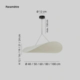 Suspension japonaise wabi sabi design en soie dimmable pour salle à manger