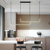 Suspension linéaire LED minimaliste en métal dimmable pour salle à manger