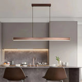 Suspension linéaire minimaliste LED dimmable en métal pour salle à manger