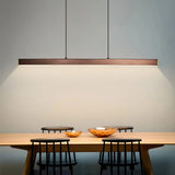 Suspension linéaire minimaliste LED dimmable en métal pour salle à manger