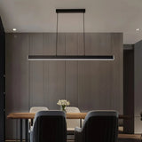 Suspension linéaire minimaliste LED dimmable en métal pour salle à manger